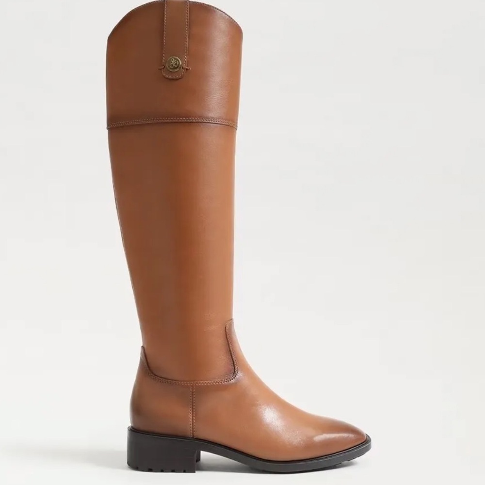 🌸SAM EDELMAN🌸 Drina Ath Whisky Almond Toe Knee High Riding Boots Size: 6